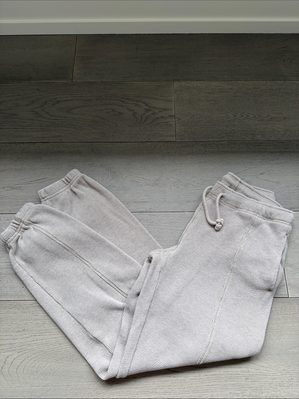 TNA Womens Cozy Waffle Knit Jogger Pants - Cream